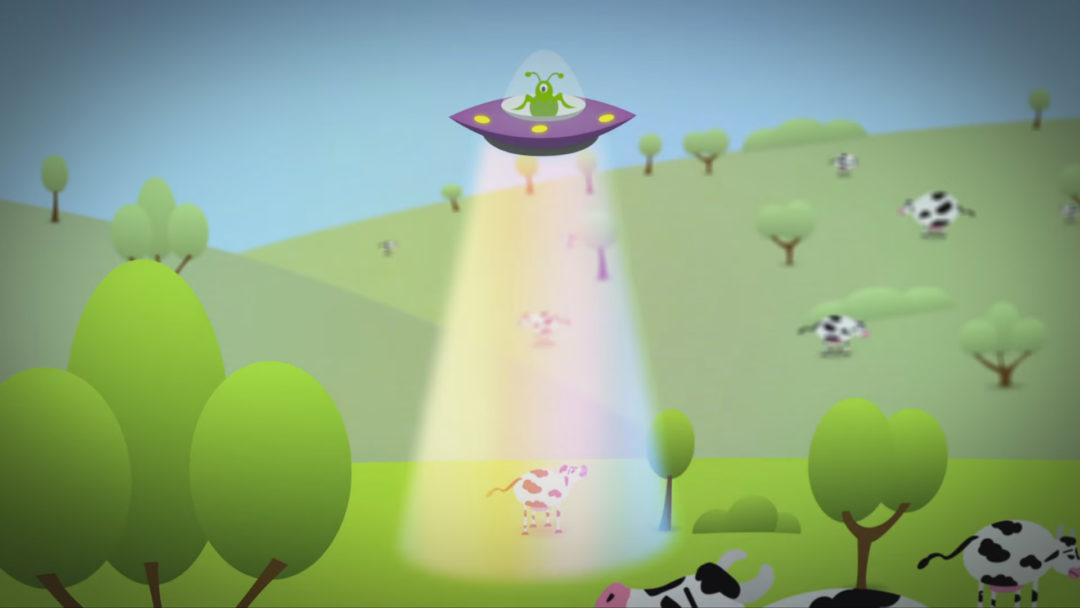UFO Cow Abduction Animation