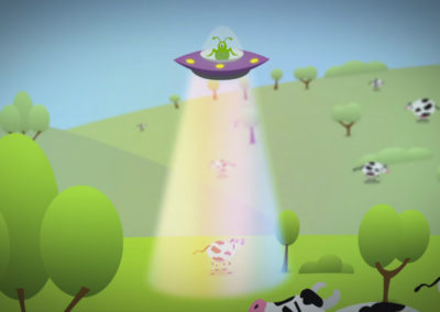 UFO Cow Abduction Animation