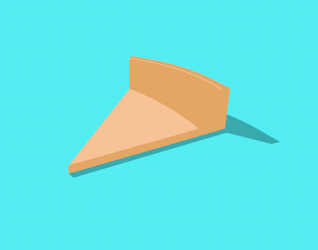 Animated cheesecake gif showing a cheesecake getting constructed with cel shading in Cinema 4D.